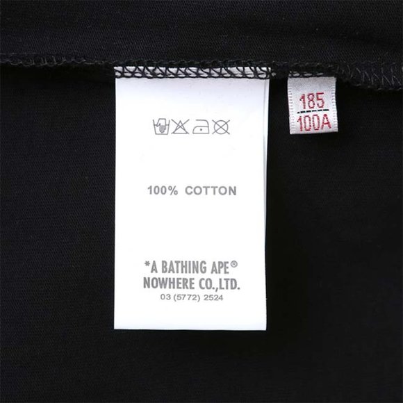 AAPE Monkey Head Wave Print Logo T-Shirt - Black Short Sleeve - Picture 4 of 13